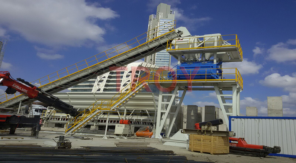 Stationary Concrete Batching Plant High Capacity Troy Makine