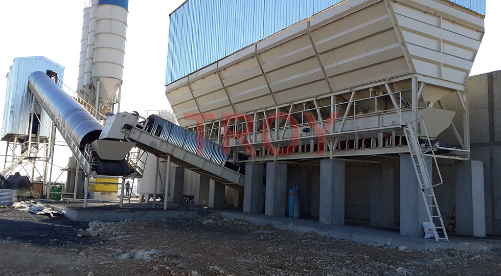 Stationary Concrete Batching Plant High Capacity Troy Makine