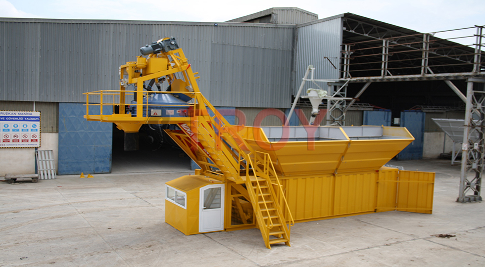 Stationary Concrete Batching Plant High Capacity Troy Makine